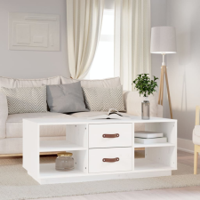 vidaXL fehér tömör fenyőfa dohányzóasztal 100 x 50 x 41 cm bútor