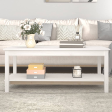 vidaXL fehér tömör fenyőfa dohányzóasztal 110 x 55 x 45 cm bútor