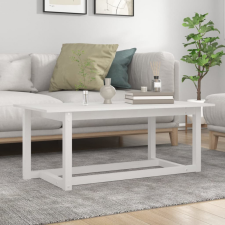 vidaXL fehér tömör fenyőfa dohányzóasztal 110 x 55 x 45 cm bútor