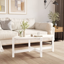 vidaXL fehér tömör fenyőfa dohányzóasztal 118 x 63 x 45 cm bútor
