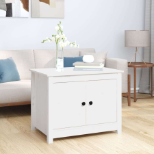 vidaXL fehér tömör fenyőfa dohányzóasztal 71 x 49 x 55 cm bútor