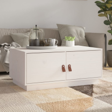 vidaXL fehér tömör fenyőfa dohányzóasztal 80 x 50 x 35 cm bútor