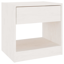 vidaXL fehér tömör fenyőfa éjjeliszekrény 40 x 31 x 40 cm (808065) bútor