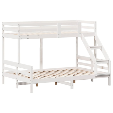 vidaXL fehér tömör fenyőfa emeletes ágy 80 x 200/140 x 200 cm (3207182) ágy és ágykellék