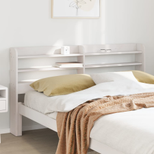 vidaXL fehér tömör fenyőfa fejtámla polcokkal 140 cm ágy és ágykellék