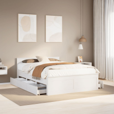 vidaXL fehér tömör fenyőfa fejtámlás ágykeret matrac nélkül 140x190 cm ágy és ágykellék