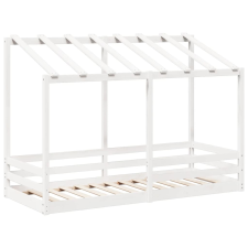 vidaXL fehér tömör fenyőfa gyerekágy tetővel 90 x 190 cm gyermekágy