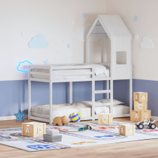 vidaXL fehér tömör fenyőfa gyerekágytető 55 x 99 x 139,5 cm ágy és ágykellék
