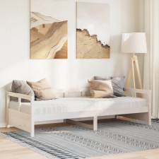 vidaXL fehér tömör fenyőfa kanapéágy matraccal 90 x 200 cm ágy és ágykellék
