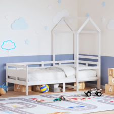 vidaXL fehér tömör fenyőfa kanapéágy tetővel 90 x 190 cm ágy és ágykellék