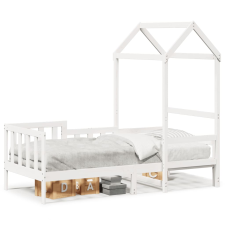 vidaXL fehér tömör fenyőfa kanapéágy tetővel 90 x 190 cm (3282269) ágy és ágykellék