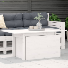 vidaXL Fehér tömör fenyőfa kerti asztal 100 x 50 x 75 cm kerti bútor