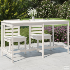 vidaXL Fehér tömör fenyőfa kerti asztal 203,5x90x110 cm kerti bútor