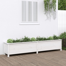 vidaXL fehér tömör fenyőfa kerti magaságyás 199,5x40x39 cm kerti tárolás