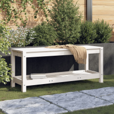 vidaXL fehér tömör fenyőfa kerti pad 108x35x45 cm kerti bútor