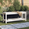 vidaXL Fehér tömör fenyőfa kerti pad 108x35x45 cm