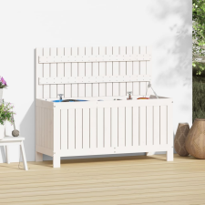 vidaXL fehér tömör fenyőfa kerti tárolóláda 108x42,5x54 cm kerti tárolás