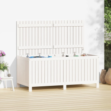 vidaXL fehér tömör fenyőfa kerti tárolóláda 147x68x64 cm kerti tárolás