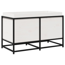 vidaXL fehér tömör fenyőfa kerti virágláda 80 x 40 x 50 cm kerti tárolás