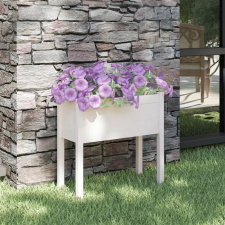 vidaXL fehér tömör fenyőfa kerti virágtartó 70 x 31 x 70 cm kerti dekoráció