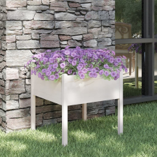 vidaXL fehér tömör fenyőfa kerti virágtartó 70 x 70 x 70 cm kerti dekoráció
