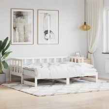 vidaXL fehér tömör fenyőfa kihúzható kanapéágy 80 x 200 cm ágy és ágykellék