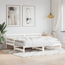 vidaXL fehér tömör fenyőfa kihúzható kanapéágy 80 x 200 cm ágy és ágykellék