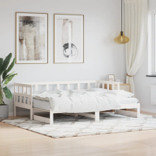 vidaXL fehér tömör fenyőfa kihúzható kanapéágy 80 x 200 cm ágy és ágykellék