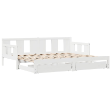vidaXL fehér tömör fenyőfa kihúzható kanapéágy fiókkal 90 x 200 cm (3302226) ágy és ágykellék