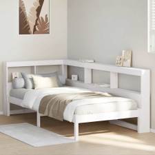 vidaXL fehér tömör fenyőfa könyvespolcos ágy matrac nélkül 90 x 200 cm ágy és ágykellék