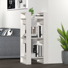 vidaXL fehér tömör fenyőfa könyvszekrény/térelválasztó 41 x 35 x 91 cm bútor