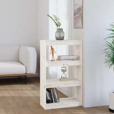 vidaXL fehér tömör fenyőfa könyvszekrény/térelválasztó 60x30x103,5 cm bútor