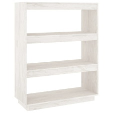 vidaXL fehér tömör fenyőfa könyvszekrény/térelválasztó 80x35x103 cm (810885) bútor