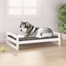 vidaXL fehér tömör fenyőfa kutyaágy 105,5x75,5x28 cm szállítóbox, fekhely kutyáknak