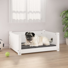 vidaXL Fehér tömör fenyőfa kutyaágy 65,5x50,5x28 cm szállítóbox, fekhely kutyáknak