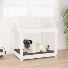 vidaXL fehér tömör fenyőfa kutyaágy 71 x 55 x 70 cm szállítóbox, fekhely kutyáknak