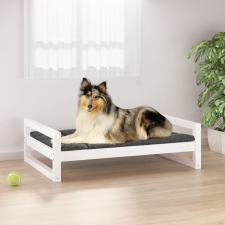 vidaXL fehér tömör fenyőfa kutyaágy 95,5x65,5x28 cm szállítóbox, fekhely kutyáknak
