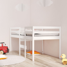 vidaXL fehér tömör fenyőfa magasított ágy 90x200 cm ágy és ágykellék