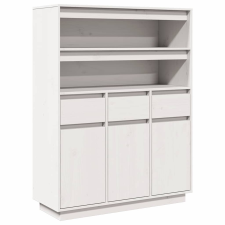 vidaXL fehér tömör fenyőfa magasszekrény 89x34x116,5 cm (861112) bútor