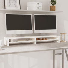 vidaXL fehér tömör fenyőfa monitorállvány 100 x 24 x 13 cm bútor