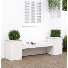 vidaXL fehér tömör fenyőfa növénytartó pad 184,5x39,5x56,5 cm kerti bútor