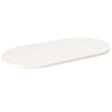 vidaXL Fehér tömör fenyőfa ovális asztallap 110x55x2,5 cm bútor