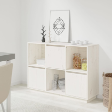 vidaXL fehér tömör fenyőfa tálalószekrény 110,5 x 35 x 80 cm bútor