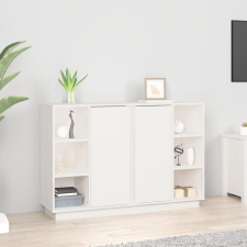 vidaXL fehér tömör fenyőfa tálalószekrény 120x35x80 cm bútor