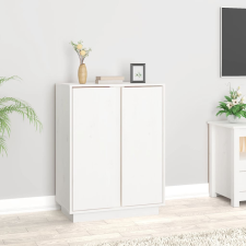vidaXL fehér tömör fenyőfa tálalószekrény 60 x 35 x 80 cm bútor