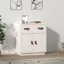 vidaXL Fehér tömör fenyőfa tálalószekrény 65,5 x 40 x 75 cm bútor
