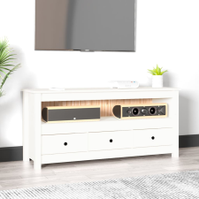 vidaXL fehér tömör fenyőfa TV-szekrény 114x35x52 cm bútor