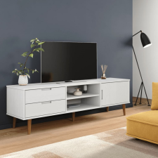 vidaXL fehér tömör fenyőfa TV-szekrény 158 x 40 x 49 cm bútor