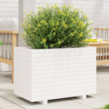 vidaXL fehér tömör fenyőfa virágláda 70 x 40 x 49,5 cm kerti tárolás