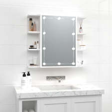 vidaXL fehér tükrös szekrény LED-ekkel 70 x 16,5 x 60 cm fürdőszoba bútor
